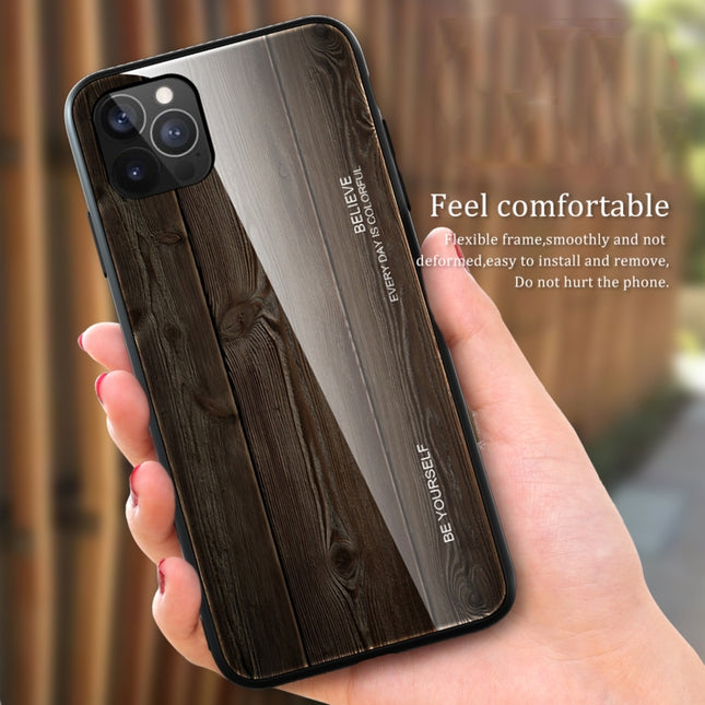 Funda a prueba de golpes de TPU + vidrio templado con vetas de madera, para iPhone 12 mini, para iPhone 12/12 Pro, para iPhone 12 Pro Max