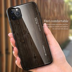 Wood Grain Tempered Glass + TPU Shockproof Case, For iPhone 12 mini, For iPhone 12 / 12 Pro, For iPhone 12 Pro Max