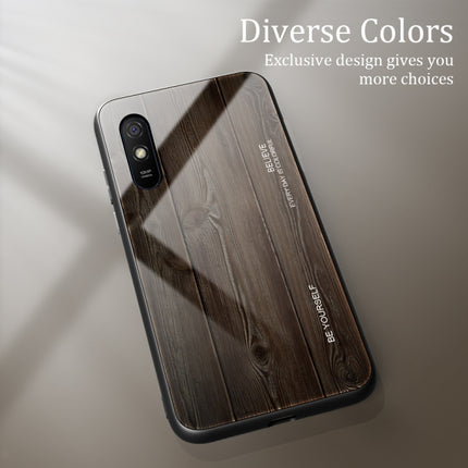 Wood Grain Tempered Glass + TPU Shockproof Case, For Xiaomi Redmi 9A, For Xiaomi Redmi Note 9S, For Xiaomi Redmi Note 10 Pro / Pro Max