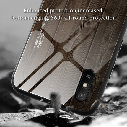 Wood Grain Tempered Glass + TPU Shockproof Case, For Xiaomi Redmi 9A, For Xiaomi Redmi Note 9S, For Xiaomi Redmi Note 10 Pro / Pro Max
