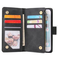 Multifunctional Retro Frosted Horizontal Flip Leather Case with Card Slot & Holder & Zipper Wallet & Photo Frame & Lanyard, For iPhone 6 & 6s, For iPhone 6 Plus & 6s Plus, For iPhone XS / X, For iPhone XR, For iPhone XS Max, For iPhone 11 Pro