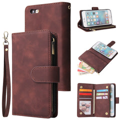 Multifunctional Retro Frosted Horizontal Flip Leather Case with Card Slot & Holder & Zipper Wallet & Photo Frame & Lanyard, For iPhone 6 & 6s, For iPhone 6 Plus & 6s Plus, For iPhone XS / X, For iPhone XR, For iPhone XS Max, For iPhone 11 Pro