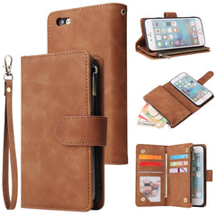 Multifunctional Retro Frosted Horizontal Flip Leather Case with Card Slot & Holder & Zipper Wallet & Photo Frame & Lanyard, For iPhone 6 & 6s, For iPhone 6 Plus & 6s Plus, For iPhone XS / X, For iPhone XR, For iPhone XS Max, For iPhone 11 Pro