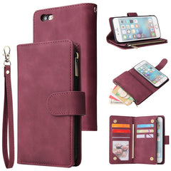 Multifunctional Retro Frosted Horizontal Flip Leather Case with Card Slot & Holder & Zipper Wallet & Photo Frame & Lanyard, For iPhone 6 & 6s, For iPhone 6 Plus & 6s Plus, For iPhone XS / X, For iPhone XR, For iPhone XS Max, For iPhone 11 Pro