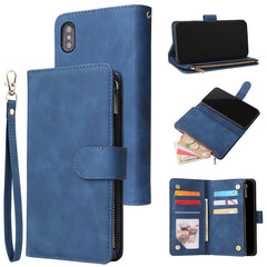 Multifunctional Retro Frosted Horizontal Flip Leather Case with Card Slot & Holder & Zipper Wallet & Photo Frame & Lanyard, For iPhone 6 & 6s, For iPhone 6 Plus & 6s Plus, For iPhone XS / X, For iPhone XR, For iPhone XS Max, For iPhone 11 Pro