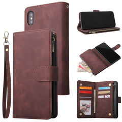 Multifunctional Retro Frosted Horizontal Flip Leather Case with Card Slot & Holder & Zipper Wallet & Photo Frame & Lanyard, For iPhone 6 & 6s, For iPhone 6 Plus & 6s Plus, For iPhone XS / X, For iPhone XR, For iPhone XS Max, For iPhone 11 Pro