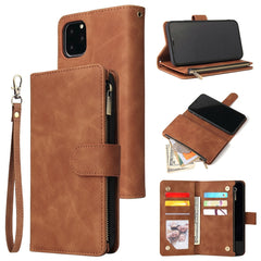 Multifunctional Retro Frosted Horizontal Flip Leather Case with Card Slot & Holder & Zipper Wallet & Photo Frame & Lanyard, For iPhone 6 & 6s, For iPhone 6 Plus & 6s Plus, For iPhone XS / X, For iPhone XR, For iPhone XS Max, For iPhone 11 Pro