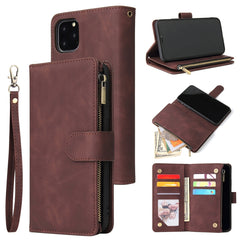 Multifunctional Retro Frosted Horizontal Flip Leather Case with Card Slot & Holder & Zipper Wallet & Photo Frame & Lanyard, For iPhone 11, For iPhone 11 Pro Max