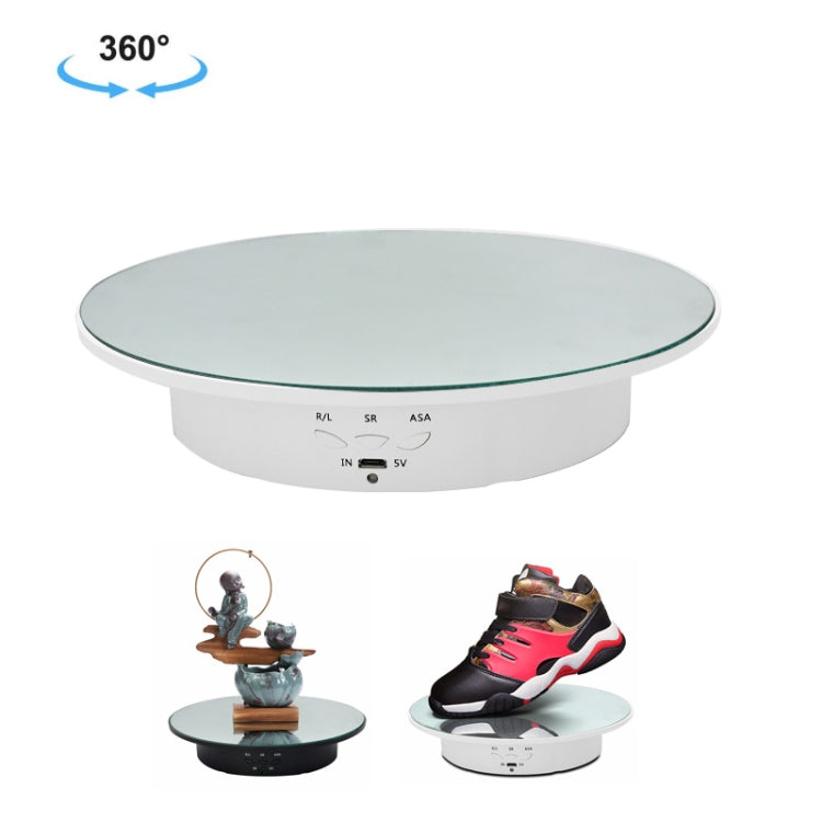20cm USB Electric Rotating Turntable Display Stand Video Shooting Props Turntable for Photography, Load: 8kg, 20cm(Black Mirror), 20cm (White Mirror)