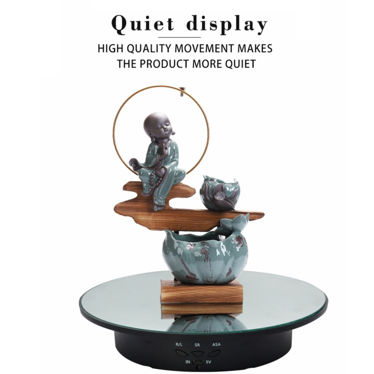 20cm USB Electric Rotating Turntable Display Stand Video Shooting Props Turntable for Photography, Load: 8kg, 20cm(Black Mirror), 20cm (White Mirror)