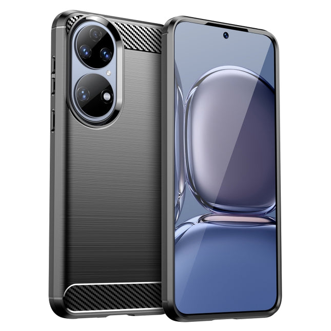 Brushed Texture Carbon Fiber TPU Case, For Huawei P50, For Huawei P50 Pro