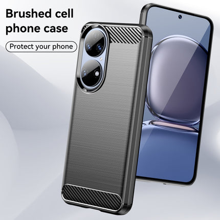 Brushed Texture Carbon Fiber TPU Case, For Huawei P50 Pro, For Huawei P50, For Asus ROG Phone 5