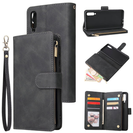 Multifunctional Retro Frosted Horizontal Flip Leather Case with Card Slot & Holder & Zipper Wallet & Photo Frame & Lanyard, For Samsung Galaxy A10, For Samsung Galaxy A20e, For Samsung Galaxy A40, For Samsung Galaxy A50, For Samsung Galaxy A70         ...