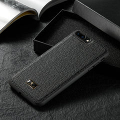 Fierre Shann Leather Texture Phone Back Cover Case, For iPhone SE 2022 / SE 2020 / 8 / 7, For iPhone 8 Plus / 7 Plus, For iPhone XS / X, For iPhone XR, For iPhone XS Max, For iPhone 11, For iPhone 11 Pro, For iPhone 11 Pro Max