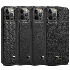 Fierre Shann Leather Texture Phone Back Cover Case, For iPhone 12 mini, For iPhone 12 / 12 Pro, For iPhone 12 Pro Max