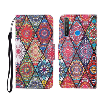 Painted Pattern Horizontal Flip Leathe Case, For OPPO Realme 5