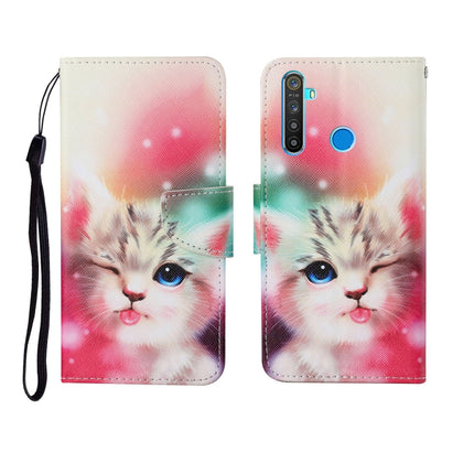 Painted Pattern Horizontal Flip Leathe Case, For OPPO Realme 5 Pro