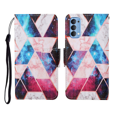 Painted Pattern Horizontal Flip Leathe Case, For OPPO Reno4