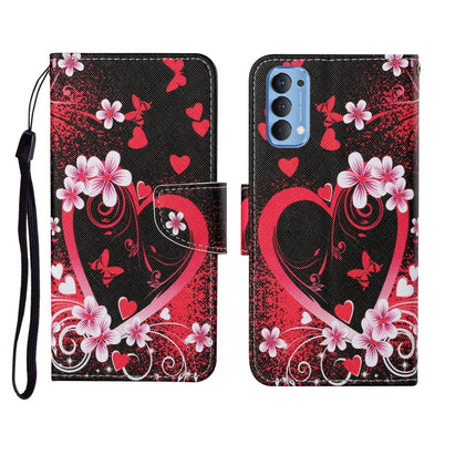 Painted Pattern Horizontal Flip Leathe Case, For OPPO Reno4
