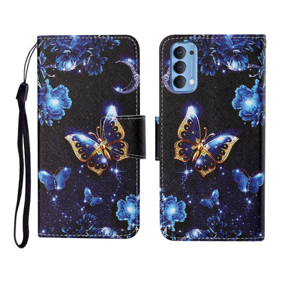 Painted Pattern Horizontal Flip Leathe Case, For OPPO Reno4