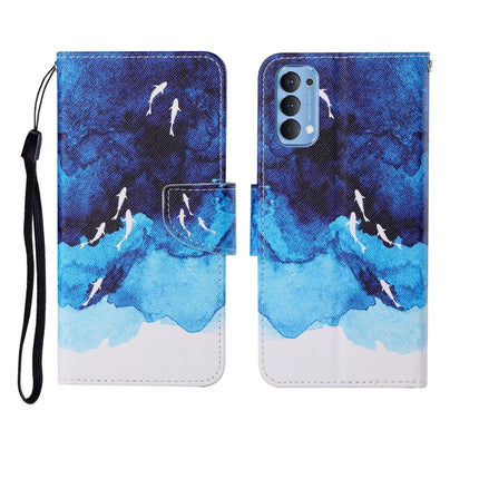 Painted Pattern Horizontal Flip Leathe Case, For OPPO Reno4