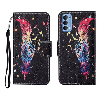 Painted Pattern Horizontal Flip Leathe Case, For OPPO Reno4