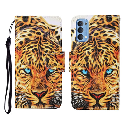 Painted Pattern Horizontal Flip Leathe Case, For OPPO Reno4