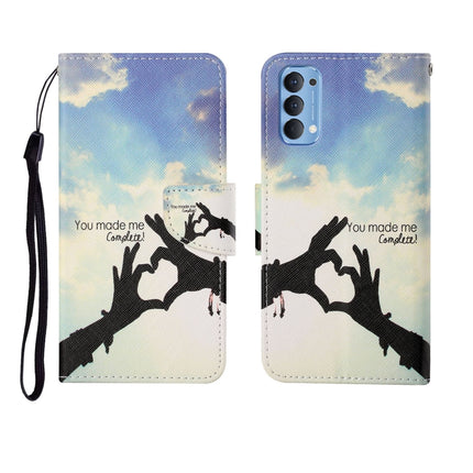 Painted Pattern Horizontal Flip Leathe Case, For OPPO Reno4 Pro
