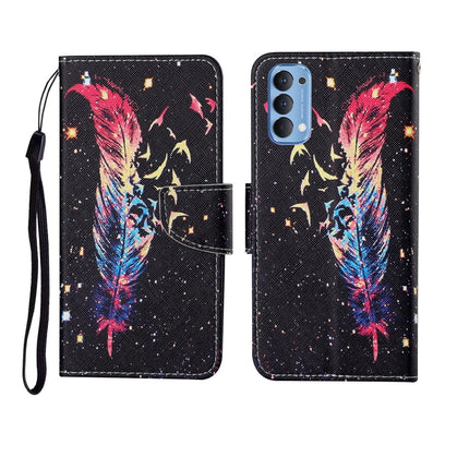 Painted Pattern Horizontal Flip Leathe Case, For OPPO Reno4 Pro