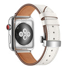 Silver Buckle For Apple Watch Series 7 45mm / 6 & SE & 5 & 4 44mm / 3 & 2 & 1 42mm / White