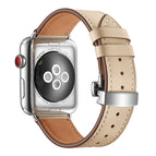 Silver Buckle For Apple Watch Series 7 45mm / 6 & SE & 5 & 4 44mm / 3 & 2 & 1 42mm / Apricot