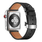 Silver Buckle For Apple Watch Series 7 41mm / 6 & SE & 5 & 4 40mm / 3 & 2 & 1 38mm / Black