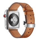 Silver Buckle For Apple Watch Series 7 41mm / 6 & SE & 5 & 4 40mm / 3 & 2 & 1 38mm / Brown