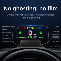 T1 5.1 inch Car HUD Head-up Display Overspeed Alarm / Remaining Battery Percentage Display for Tesla Model 3 / Y, T1  HUD