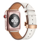 Rose Gold Buckle For Apple Watch Series 7 41mm / 6 & SE & 5 & 4 40mm / 3 & 2 & 1 38mm / White