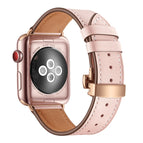 Rose Gold Buckle For Apple Watch Series 8&7 41mm / SE 2&6&SE&5&4 40mm / 3&2&1 38mm / Pink