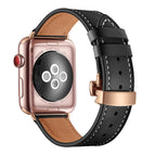 Rose Gold Buckle For Apple Watch Series 7 41mm / 6 & SE & 5 & 4 40mm / 3 & 2 & 1 38mm / Black