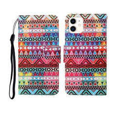 Painted Pattern Horizontal Flip Leathe Case, For iPhone 11