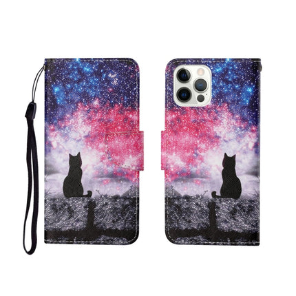 Painted Pattern Horizontal Flip Leathe Case, For iPhone 12/12 Pro