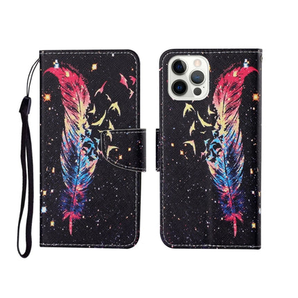 Painted Pattern Horizontal Flip Leathe Case, For iPhone 12/12 Pro