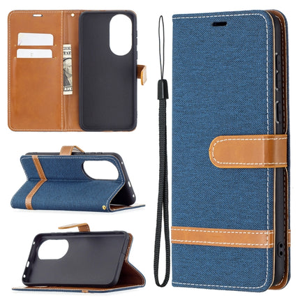 Color Matching Denim Texture Horizontal Flip Leather Case with Holder & Card Slots & Wallet & Lanyard, For Huawei P50 Pro, For Huawei P50
