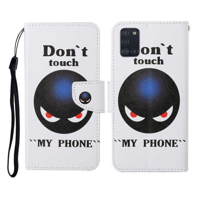 Colored Drawing Pattern Horizontal Flip Leather Case with Holder & Card Slots & Wallet & Lanyard, For Samsung Galaxy A31