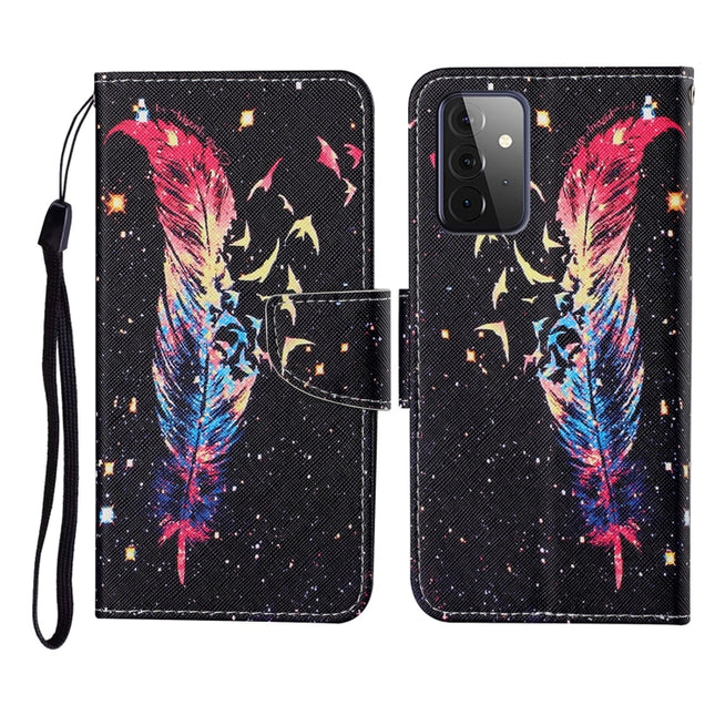 Colored Drawing Pattern Horizontal Flip Leather Case with Holder & Card Slots & Wallet & Lanyard, For Samsung Galaxy A72 5G / 4G