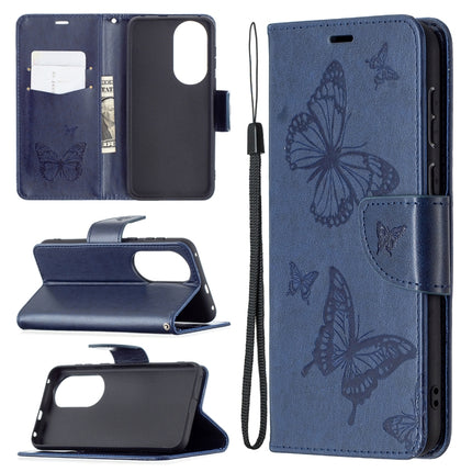 Two Butterflies Embossing Pattern Horizontal Flip Leather Case with Holder & Card Slot & Wallet & Lanyard, For LG K42, For Xiaomi Redmi Note 10 Pro, For Huawei P50, For Huawei P50 Pro