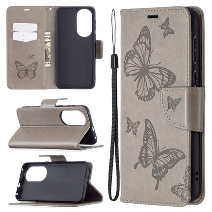 Two Butterflies Embossing Pattern Horizontal Flip Leather Case with Holder & Card Slot & Wallet & Lanyard, For LG K42, For Xiaomi Redmi Note 10 Pro, For Huawei P50, For Huawei P50 Pro