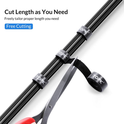 4 bridas de nailon reutilizables y divisibles con cierre de velcro, 1 m, 2 m, 3 m y 5 m