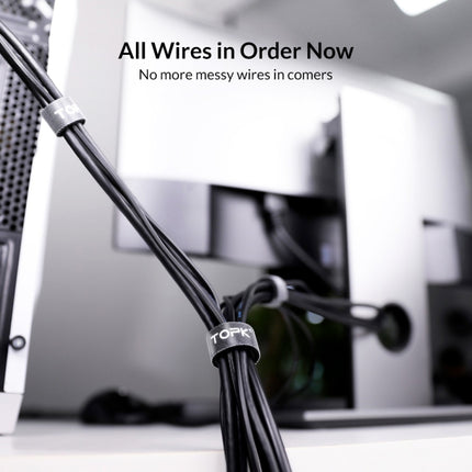 4 bridas de nailon reutilizables y divisibles con cierre de velcro, 1 m, 2 m, 3 m y 5 m