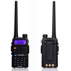 Walkie-talkie portátil de dos segmentos RETEVIS RT-5R 400-520 MHz + 136-174 MHz 128 canales USB, USB, enchufe de la UE, enchufe del Reino Unido