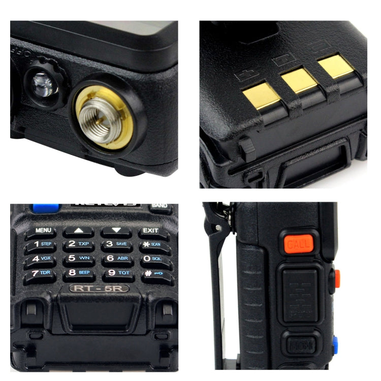 RETEVIS RT-5R 400-520 MHz + 136-174 MHz 128CHS USB Zweisegment-Handfunkgerät, USB, EU-Stecker, UK-Stecker