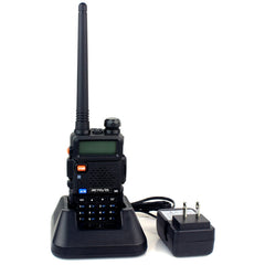 Walkie-talkie portátil de dos segmentos RETEVIS RT-5R 400-520 MHz + 136-174 MHz 128 canales USB, USB, enchufe de la UE, enchufe del Reino Unido